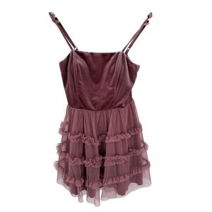 Trixxi Clothing Company Velvet Tulle Dress Fairy Coquette Dainty Ballet Womens M